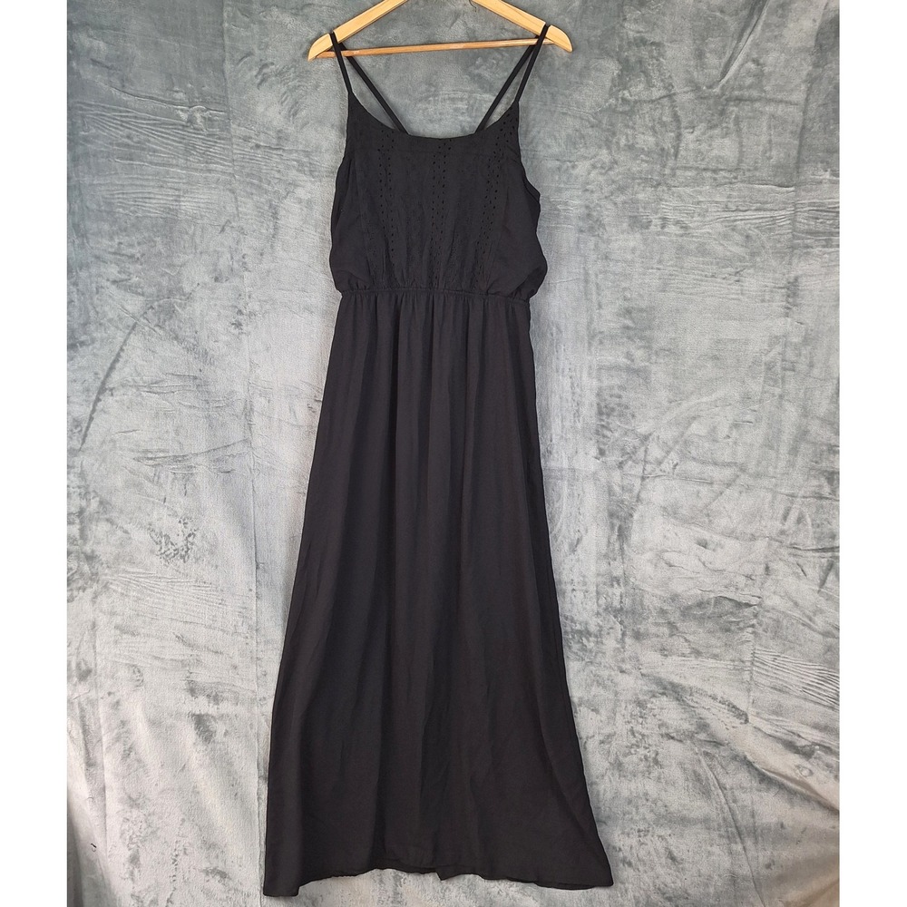 Womens Dress XXL Black Babydoll Y2K Cotttagecore Eyelet Maxi Whimsigoth Boho‎